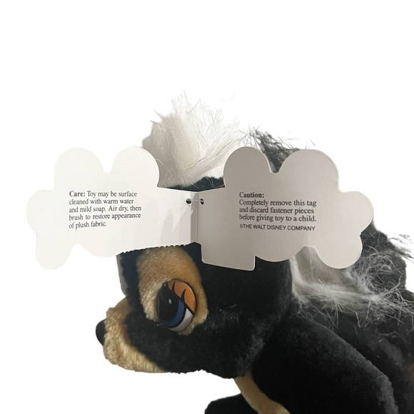 NWT Vintage Disney Parks Plush Flower the Skunk from Bambi 6” Stuffed Animal - Picture 3 of 6